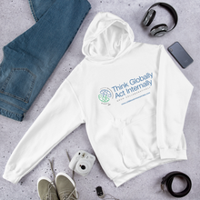Load image into Gallery viewer, Think Globally. Act Internally. Grow Collaboratively. Hooded Sweatshirt