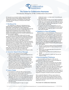 FREE: The Center for Collaborative Awareness 1-Page Introduction Blueprint of We